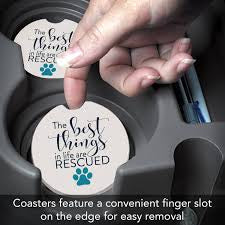 Ceramic Car Coasters - The Best Things In Life Are Rescued