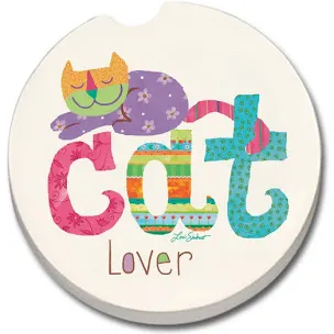 Ceramic Car Coasters - Cat Lover