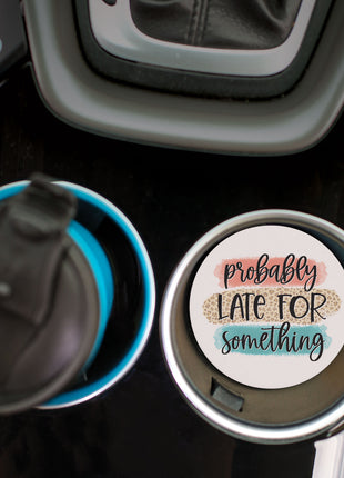 Ceramic Car Coasters - Probably Late For Something