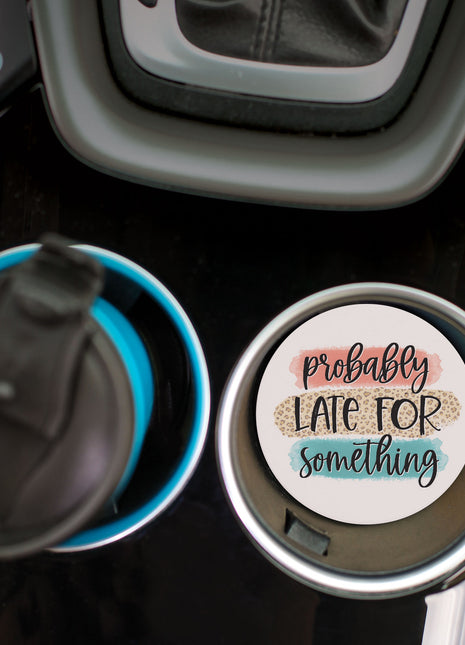 Ceramic Car Coasters - Probably Late For Something