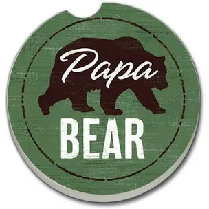 Ceramic Car Coasters - Papa Bear