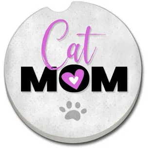 Ceramic Car Coaster - Cat Mom