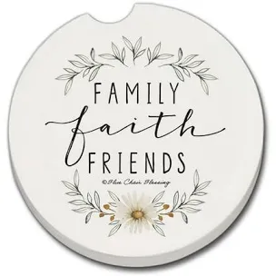 Ceramic Car Coaster - Family Faith Friends