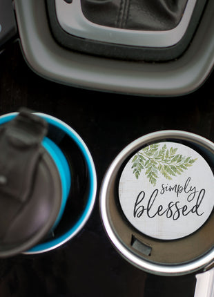 Ceramic Car Coaster - Simply Blessed
