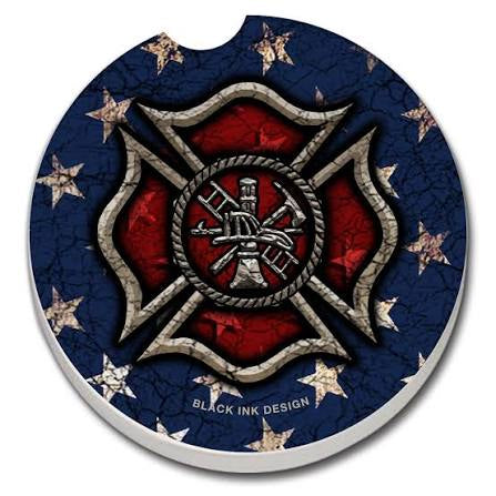 Ceramic Car Coaster - Firefighter
