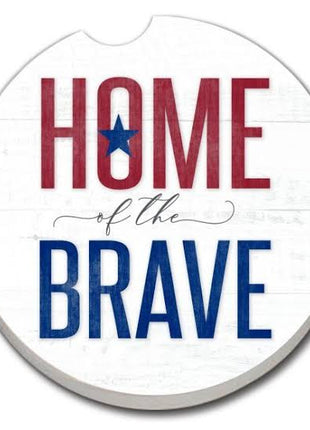 Ceramic Car Coaster - Home Of The Brave