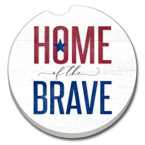 Ceramic Car Coaster - Home Of The Brave