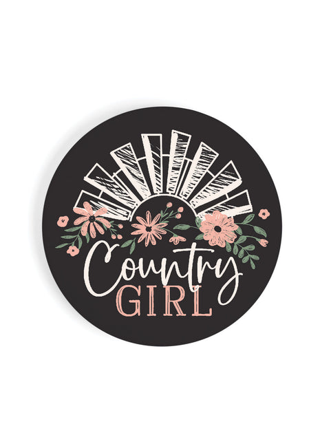 Ceramic Car Coaster - Country Girl