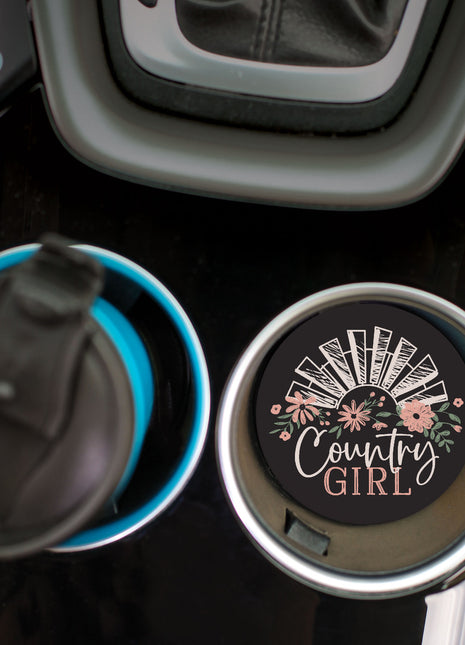 Ceramic Car Coaster - Country Girl