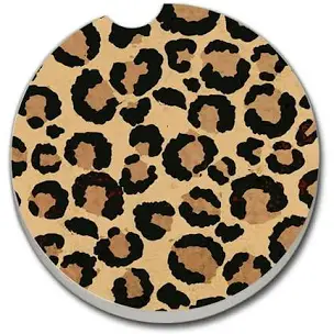 Ceramic Car Coaster - Leopard Print