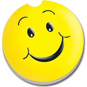 Ceramic Car Coaster - Happy Face