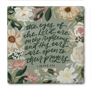 Square Drink Coaster - 1 Peter 3:12