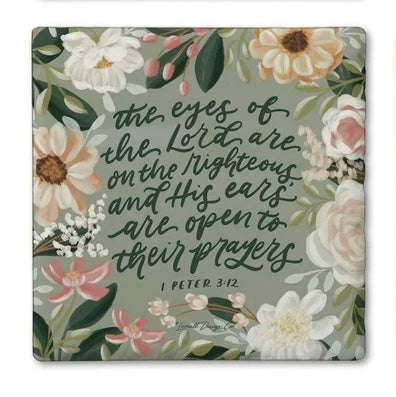 Square Drink Coaster - 1 Peter 3:12