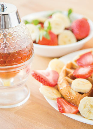 GLASS HONEY/SYRUP DISPENSER