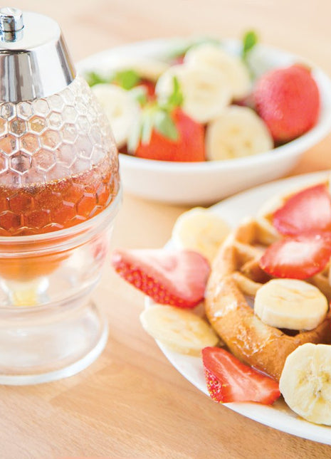 GLASS HONEY/SYRUP DISPENSER