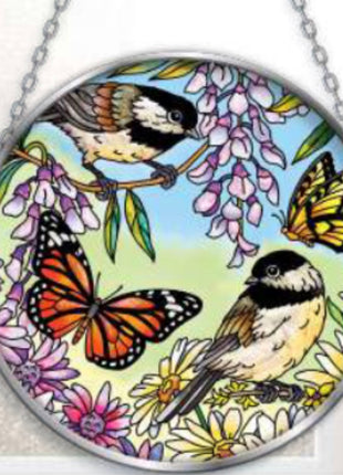 Stained Glass Window Art - Chickadee Garden