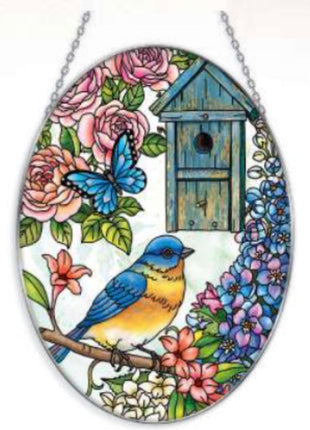 Stained Glass Window Art - Birdsong Bluebird
