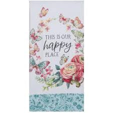 Happy Place Wreath Dual Purpose Kitchen Towel