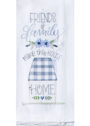 Love  Grows Here Flour Sack Towel - Embroidered