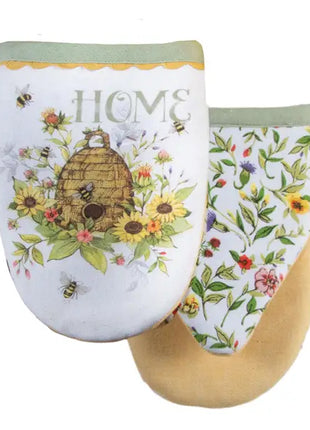 Bee Floral Grabber Mitt