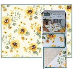 SUNFLOWERS FOREVER Countertop Dish Drying Mat