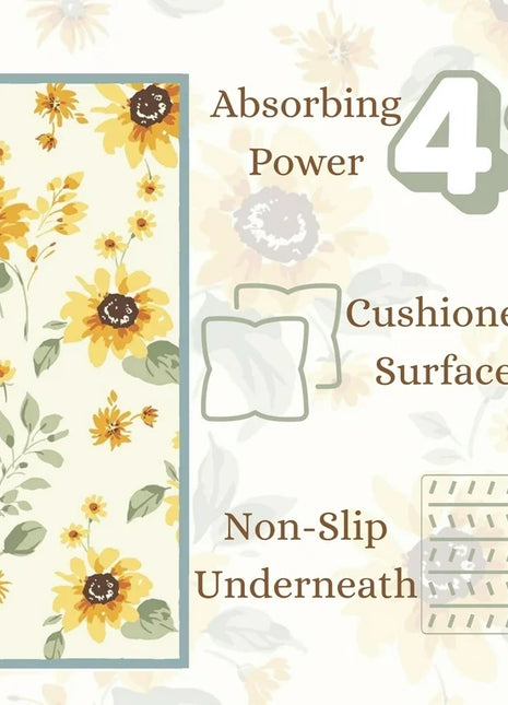 SUNFLOWERS FOREVER Countertop Dish Drying Mat