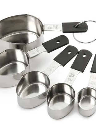 GRIP-EZ STAINLESS STEEL MEASURING CUPS, 5PC SET