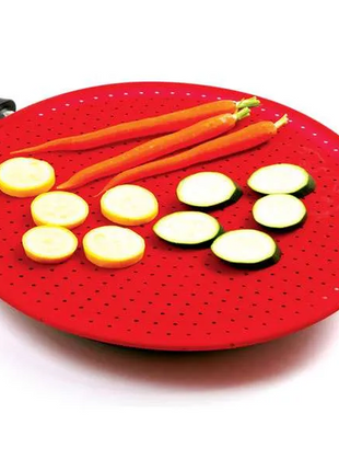 GRIP-EZ SILICONE SPLATTER SCREEN STRAINER, RED