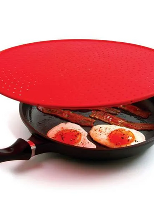 GRIP-EZ SILICONE SPLATTER SCREEN STRAINER, RED