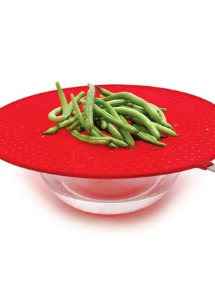 GRIP-EZ SILICONE SPLATTER SCREEN STRAINER, RED