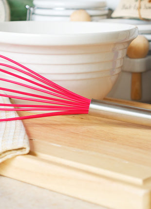 8.5" SILICONE WHISK, RASPBERRY