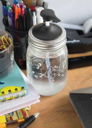 SOAP PUMP FOR REGULAR MOUTH MASON JARS, BLACK