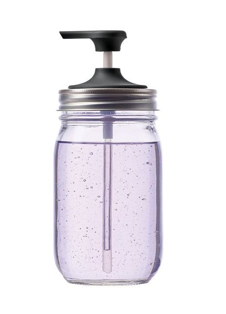 SOAP PUMP FOR REGULAR MOUTH MASON JARS, BLACK