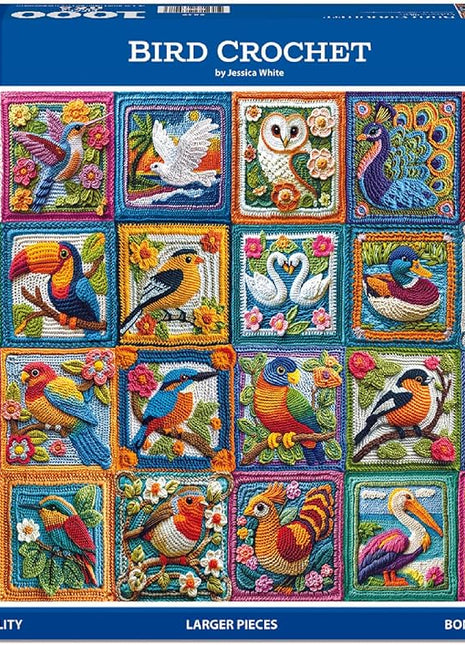Bird Crochet - 1000 Piece Puzzle Larger Pieces