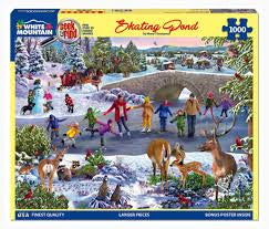 Skating Pond - 1000 Piece Puzzle Larger Pieces