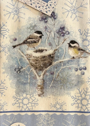 Kay Dee Kitchen Designs Let it Snow Chickadee Dual Purpose Terry Towel