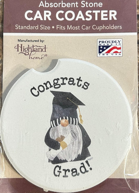 Ceramic Car Coasters - Congrats Grad