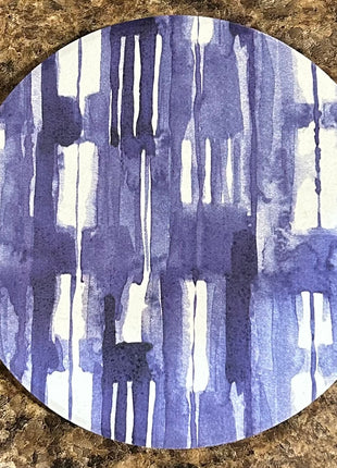 Round Drink Coaster - Block Lines
