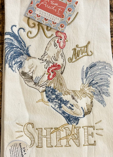 Rise And Shine Embroidered Kitchen Towel