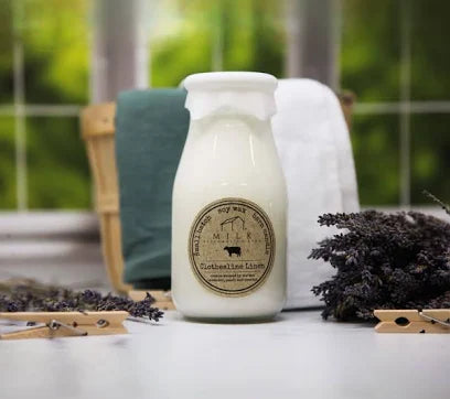 Milk Bottle Candle Clothesline Linen