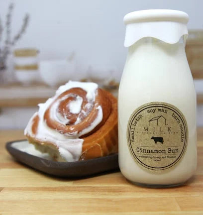 Milk Bottle Candle Cinnamon Bun
