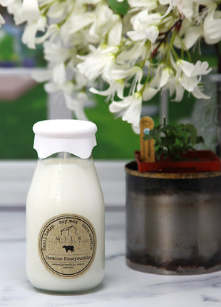 Milk Bottle Candle Jasmine Honeysuckle