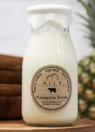 Milk Bottle Candle Pineapple Grove