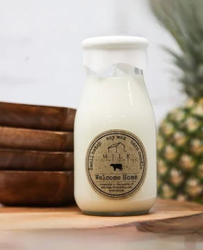 Milk Bottle Candle Welcome Home