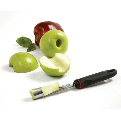 Norpro Jumbo Apple Corer, 1", Black, Stainless Steel, Santoprene Handle