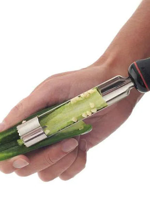 Norpro Jumbo Apple Corer, 1", Black, Stainless Steel, Santoprene Handle