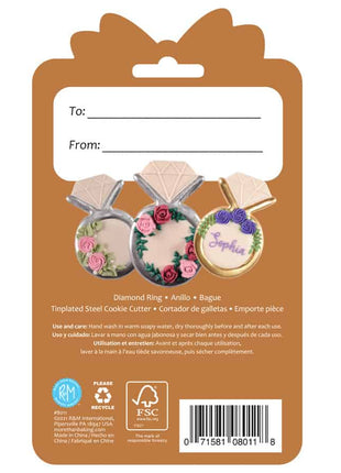 Diamond Ring Cookie Cutter 3.75″ Carded