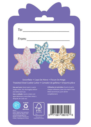 Snowflake Cookie Cutter 3″ Carded