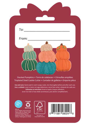 Stacked Pumpkin Cookie Cutter 4″ Carded