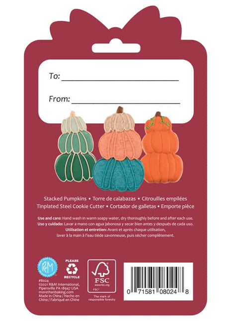Stacked Pumpkin Cookie Cutter 4″ Carded